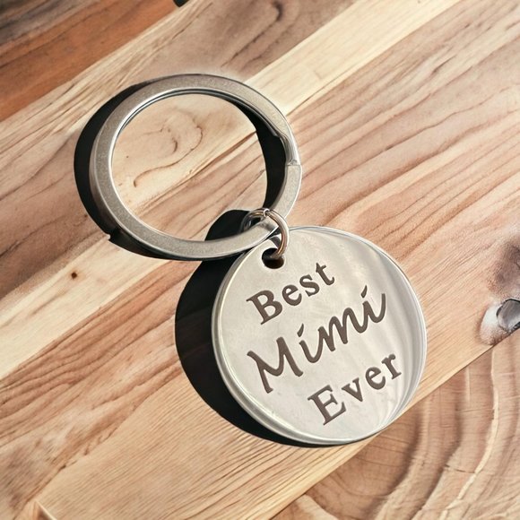 Stainless Steel Mimi Best Mimi ever Keychain Key ring - Picture 1 of 3